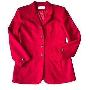 Norton McNaughton Red Wool Long Line Blazer